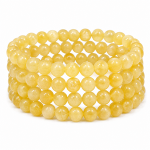 Calcite Yellow Wrap Bracelet 23 Inch Rubber String Bracelet Cum Necklace
