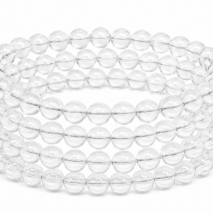 Clear Quartz Wrap Bracelet 23 Inch Rubber String Bracelet Cum Necklace