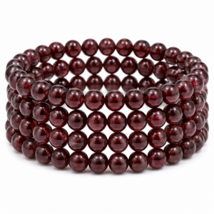 Garnet Wrap Bracelet 23 Inch Rubber String Bracelet Cum Necklace