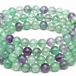 Green Fluorite Wrap Bracelet 23 Inch Rubber String Bracelet Cum Necklace