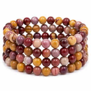 Mookaite Wrap Bracelet 23 Inch Rubber String Bracelet Cum Necklace