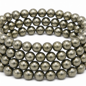 Pyrite Wrap Bracelet 23 Inch Rubber String Bracelet Cum Necklace