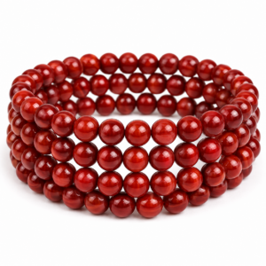Red Onyx Wrap Bracelet 23 Inch Rubber String Bracelet Cum Necklace