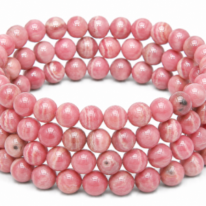 Rhodochrosite Wrap Bracelet 23 Inch Rubber String Bracelet Cum Necklace