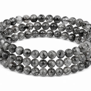 Rutile Quartz Wrap Bracelet 23 Inch Rubber String Bracelet Cum Necklace