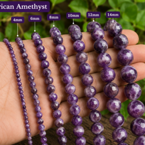 African Amethyst Faceted Loose Beads Round 15 Inch Strand