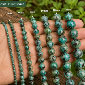 African Turquoise Faceted Loose Beads Round 15 Inch Strand