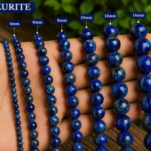 Azurite Faceted Loose Beads Round 15 Inch Strand