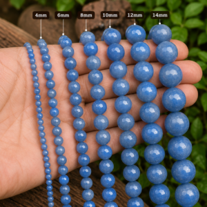 Blue Aventurine Faceted Loose Beads Round 15 Inch Strand