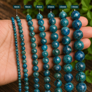 Blue Apatite Faceted Loose Beads Round 15 Inch Strand
