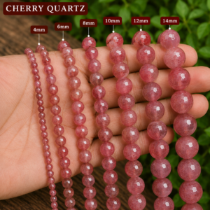 Cherry Quartz Faceted Loose Beads Round 15 Inch Strand