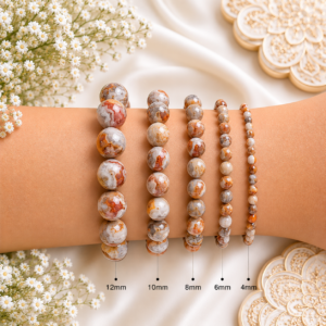 Crazy Lace Agate Bracelet | Genuine Gemstone Bracelet | DIYSM