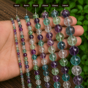 Fluorite Faceted Loose Beads Round 15 Inch Strand