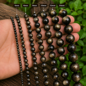 Golden Obsidian Faceted Loose Beads Round 15 Inch Strand