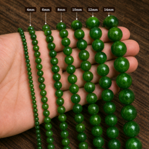 Green Jade Faceted Loose Beads Round 15 Inch Strand