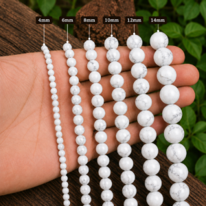 White Howlite Faceted Loose Beads Round 15 Inch Strand