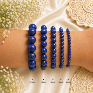 Lapis Lazuli Bracelet Genuine Blue Gemstone Beaded Bracelet