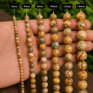 Picture Jasper Faceted Loose Beads Round 15 Inch Strand