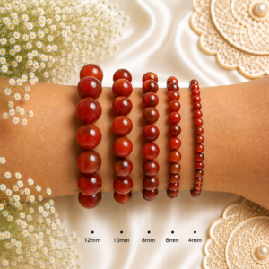 Carnelian Red Bracelet Genuine Gemstone Beaded Bracelet for Men and Women