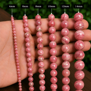 Rhodochrosite Faceted Loose Beads Round 15 Inch Strand