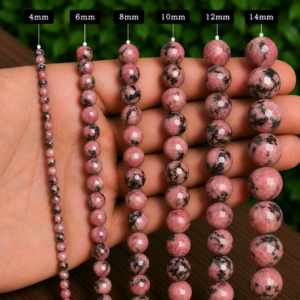 Rhodonite Faceted Loose Beads Round 15 Inch Strand