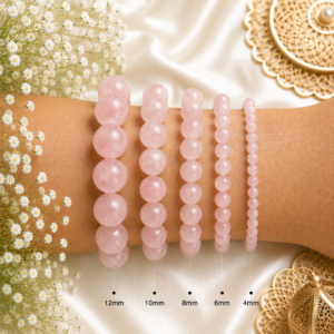 Rose Quartz Bracelet Genuine Pink Gemstone Beaded Bracelet