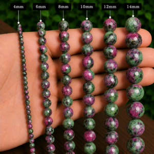 Ruby Zoisite Faceted Loose Beads Round 15 Inch Strand
