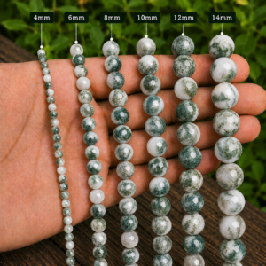 Tree Agate Faceted Loose Beads Round 15 Inch Strand