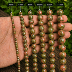 Unakite Faceted Loose Beads Round 15 Inch Strand