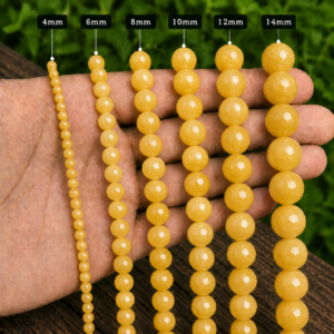 Yellow Aventurine Faceted Loose Beads Round 15 Inch Strand