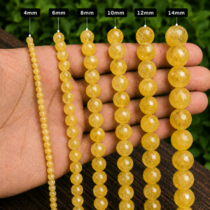 Yellow Jade Faceted Loose Beads Round 15 Inch Strand