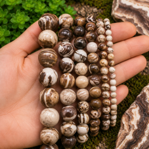 Zebra Jasper Loose Beads Genuine Gemstone Beads for Jewelry Making