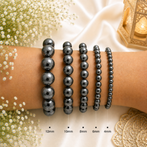 Hematite Bracelet Genuine Polished Gemstone Bead Bracelet for Men and Women