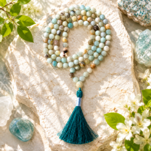 Amazonite Jap Mala 108+1 Beads Meditation Prayer Necklace