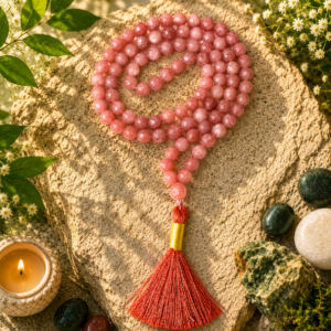 Sunstone Faceted Jap Mala 108+1 Beads Meditation Prayer Necklace