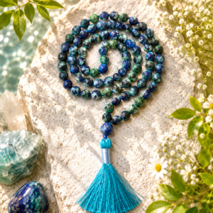 Azurite Jap Mala 108+1 Beads Meditation Prayer Necklace