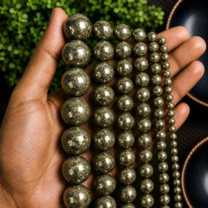 Pyrite Loose Beads – Genuine Gemstone Beads for Jewelry Making | DIYSM