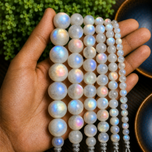 Rainbow Moonstone Loose Beads – Genuine Gemstone Beads for Jewelry Making | DIYSM
